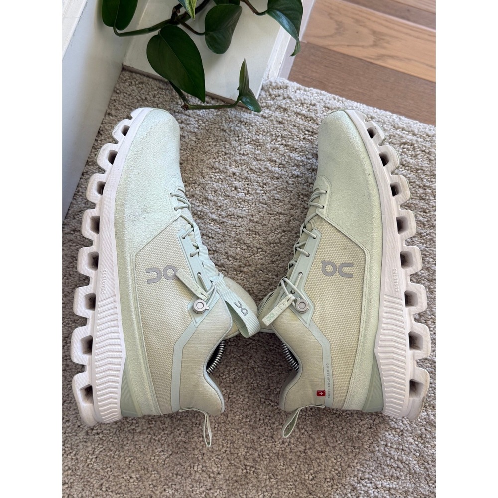ON RUNNING Cloud Hi Women 9.5‎ MINERAL Sneakers VEGAN SUEDE LEATHER COMFORT